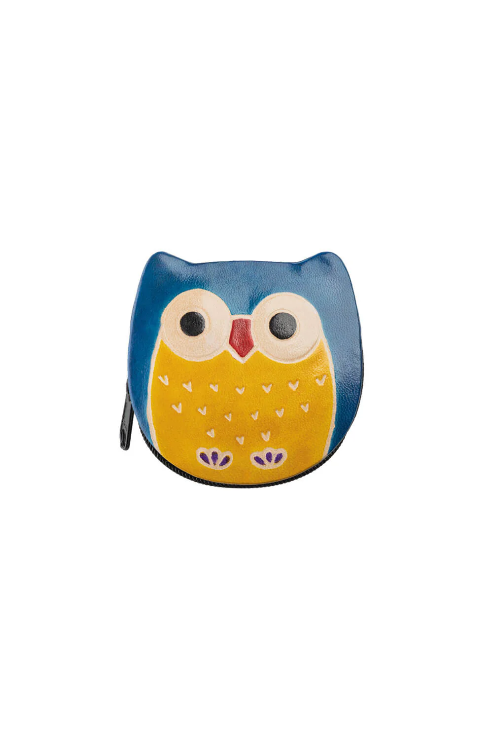 Handgeprägte Geldbörse OWLLIT Blau – Leder
